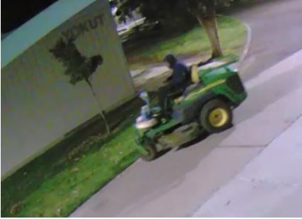 The suspect taking John Deere equipment. Photo provided by the COS District Police.