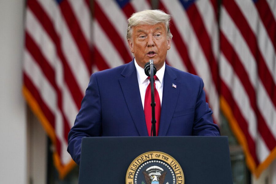 Trump speaking on the COVID-19 pandemic at the White House Rose Garden November 13th, 2020.