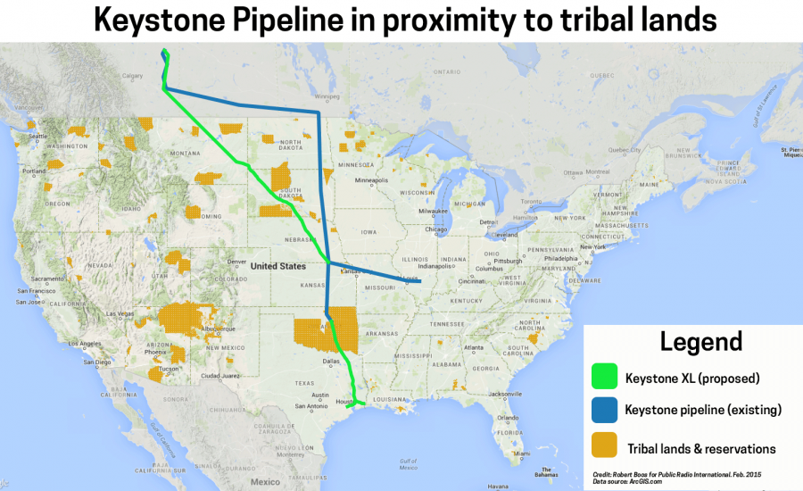Keystone Pipeline in proximity to tribal lands