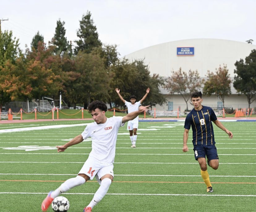 Jorge Quintero taking a shot on goal