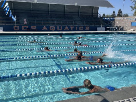 COS Swim team practices for their next meet